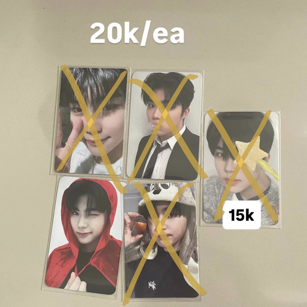 🔖 WTS gunwook + gyuvin photocard ZB1 ina 🔖

📍Tangsel
💰di foto, buy >2 lebih murah
bisa 🍊!

ask condition dan lainnya feel free to dm/chat shopee : jbwoncart/comment under yaaps! ^___^

want to sell pc zerobaseone zb1 yits pob melpo