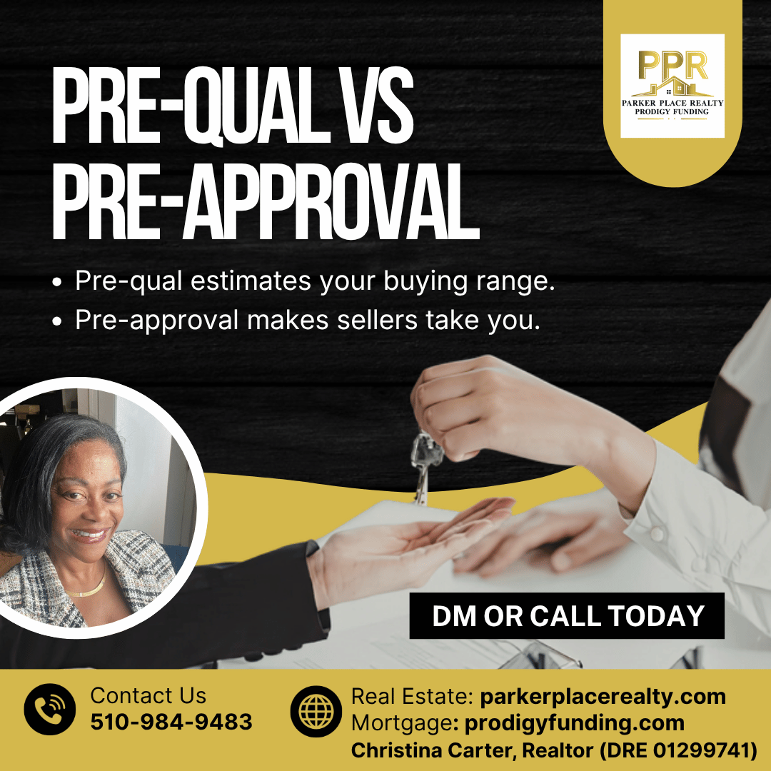 20YearRealtor's tweet photo. Parker Place Realty knows that understanding the difference between pre-qualification and pre-approval can change how sellers view your offer.

Pre-qualification gives you a ballpark figure, while pre-approval shows sellers you are a serious, vetted buyer ready to move forward. https://t.co/N4JaqFxhAJ