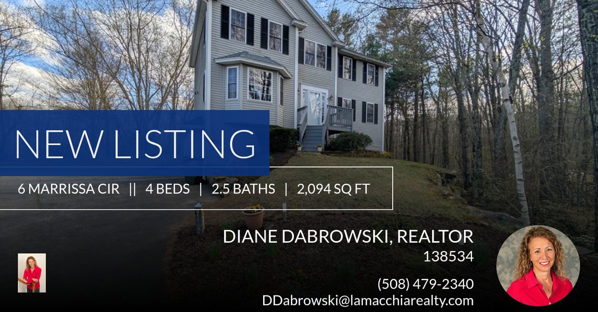 CharltonRealtor's tweet photo. Charlton New 4 BR listing on cul-de-sac in great location for easy access and abuts conservation land!

For fastest response, please email me at DDabrowski@lamacchiarealty.com
Let me know how I can help you and ask me for a free... https://t.co/SDGUwqh6ZO https://t.co/QUlPQGCkNc