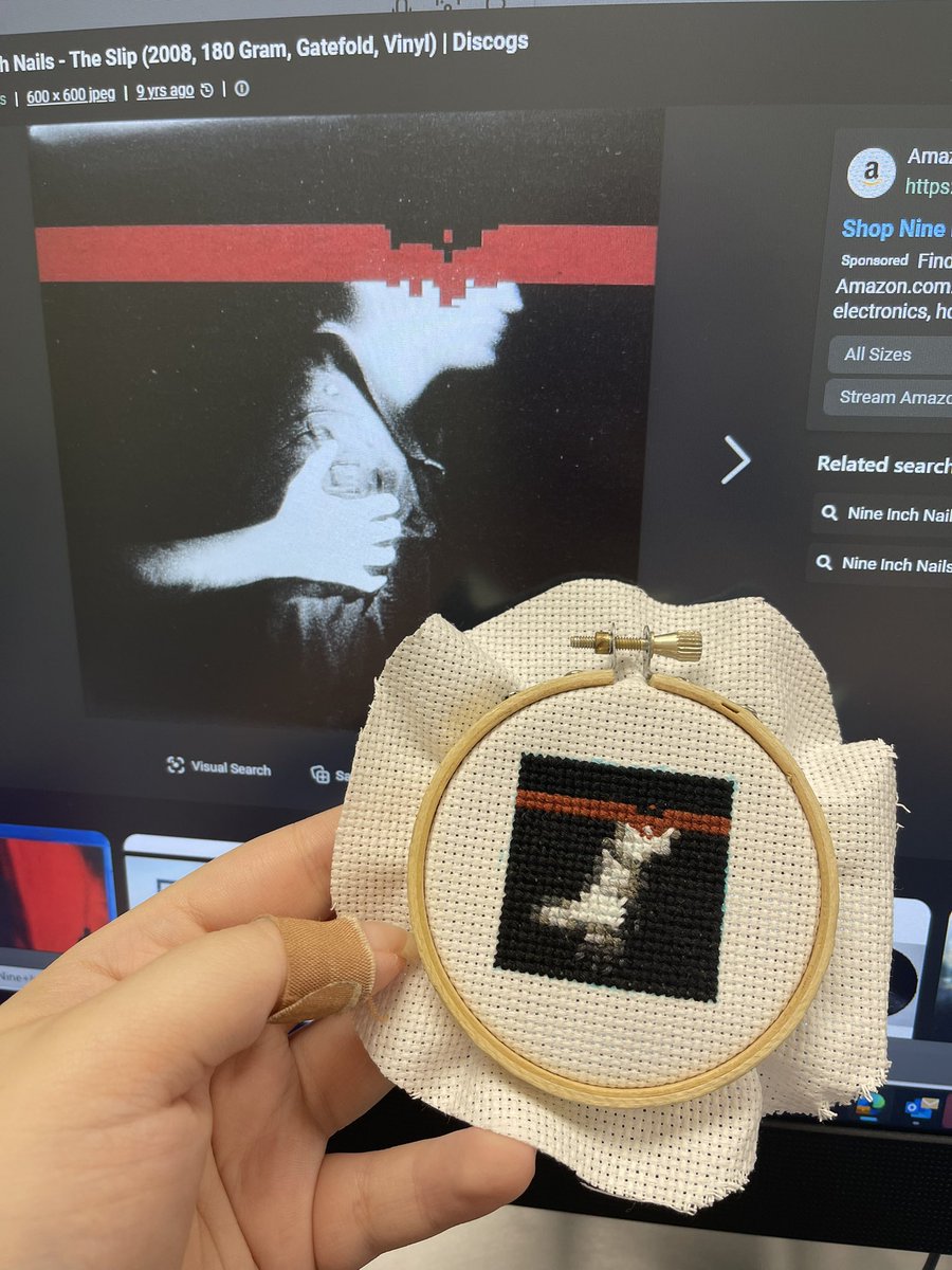 notxyle's tweet image. experimented with micro cross stitches in this one in preparation for add violence #nin