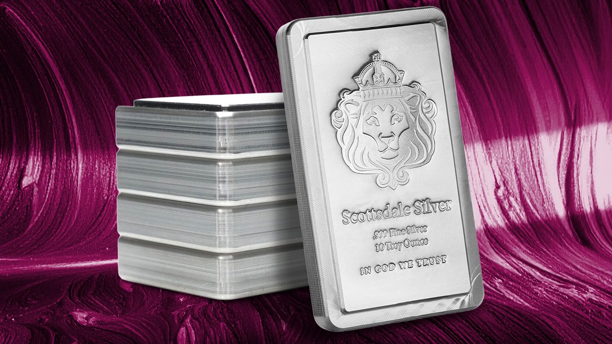 scottsdalemint's tweet image. For 24 hours only — don’t miss this deal!
Scottsdale Stacker® 10 oz Silver Bar at just $5.99 per ounce plus spot. Limited to 5 bars per customer. While supplies last.
🛒 tinyurl.com/10-oz-Stacker-…

#Silver #Bullion