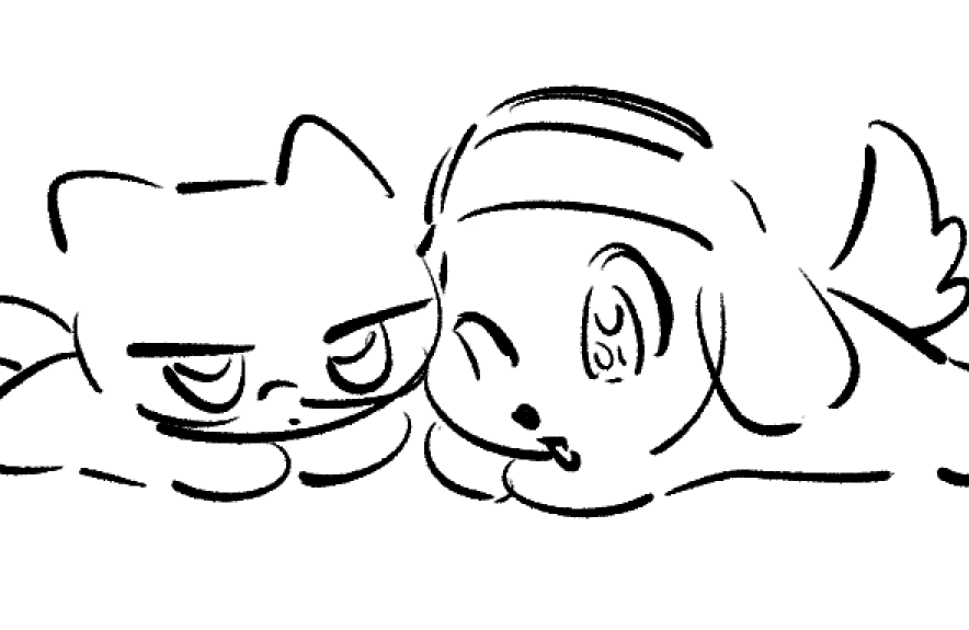 我的37狗貓本來是無嘴動物但已經無法再展現更多畫面了只好讓他們生出嘴