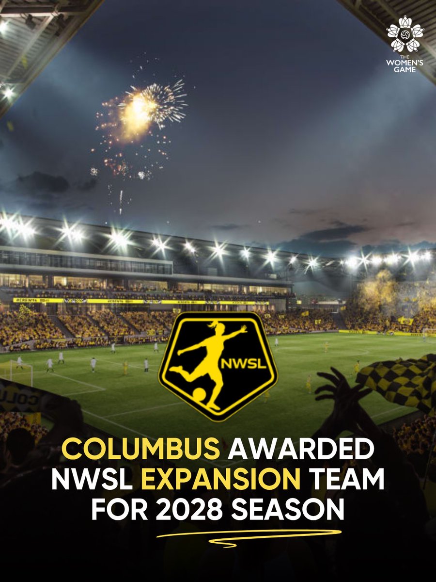WomensGameMIB's tweet photo. THE NWSL IS COMING TO COLUMBUS ‼️

They will become the NWSL’s 18th team, joining the league in 2028. The club will play home matches at ScottsMiracle-Gro Field — a 21,700-seat in the heart of Downtown Columbus.

The Columbus NWSL team will be owned by the Haslam family and operated by Haslam Sports Group — the organization behind the Columbus Crew (MLS), Cleveland Browns (NFL), and Milwaukee Bucks (NBA).