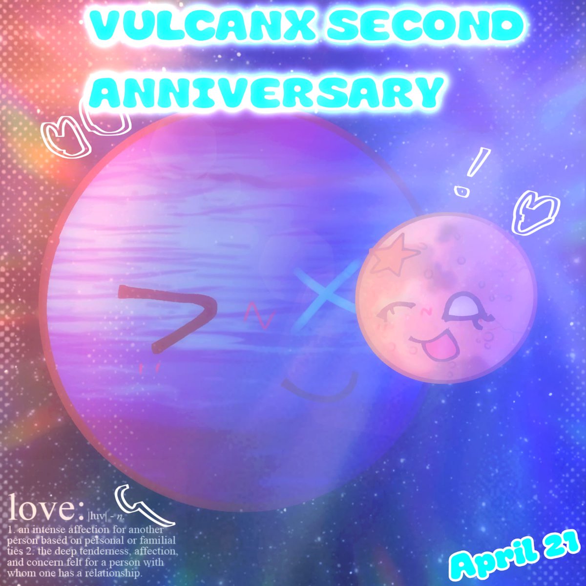 theapplealien's tweet photo. VULCANX SECOND ANIVERSARY TODAY!!!!
#solarballs #vulcanx #ocxcanon #planetx #vulcanx #solarballsoc https://t.co/g7q7xUFVSA
