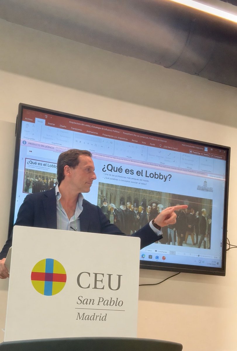 hernandezaznar's tweet photo. It was an honour to explain the practice of lobbying to students on the Master’s degree in Corporate Political Communication and Lobbying at @USPCEU https://t.co/5YPgD81aw0