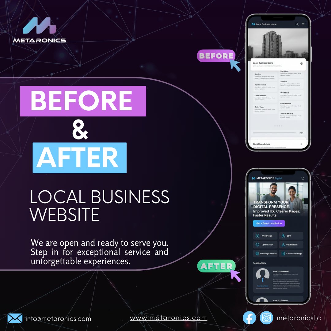 MetaronicsLLC's tweet image. We redesigned a local service site improved mobile UX, clearer pages and faster load times. Want similar results? DM REDESIGN and we’ll share quick ideas.

#metaronics #WebsiteRedesigning #uxdesign #Conversion #Maryland #newyork #metaronics #illnois #britishcolumbia #calgary