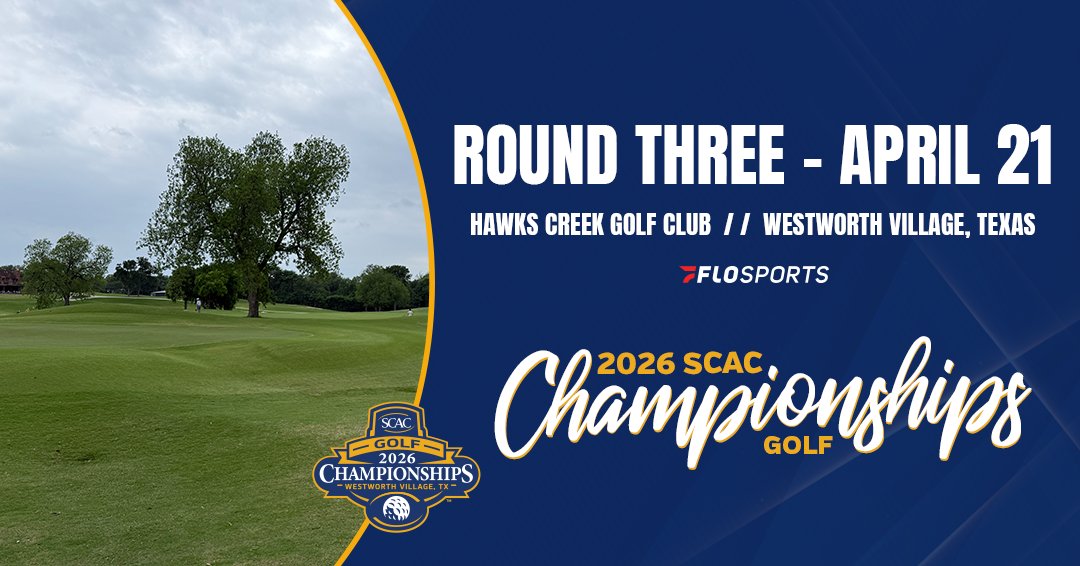 SCAC_Sports's tweet photo. After a day full of rain, we're ready for a condensed round three! Nine holes coming up to round out the 2026 SCAC Golf Championships!

📍 | Westworth Village, Texas
📺 | https://t.co/Cofu5J4BUv https://t.co/wQhP0g16Ax