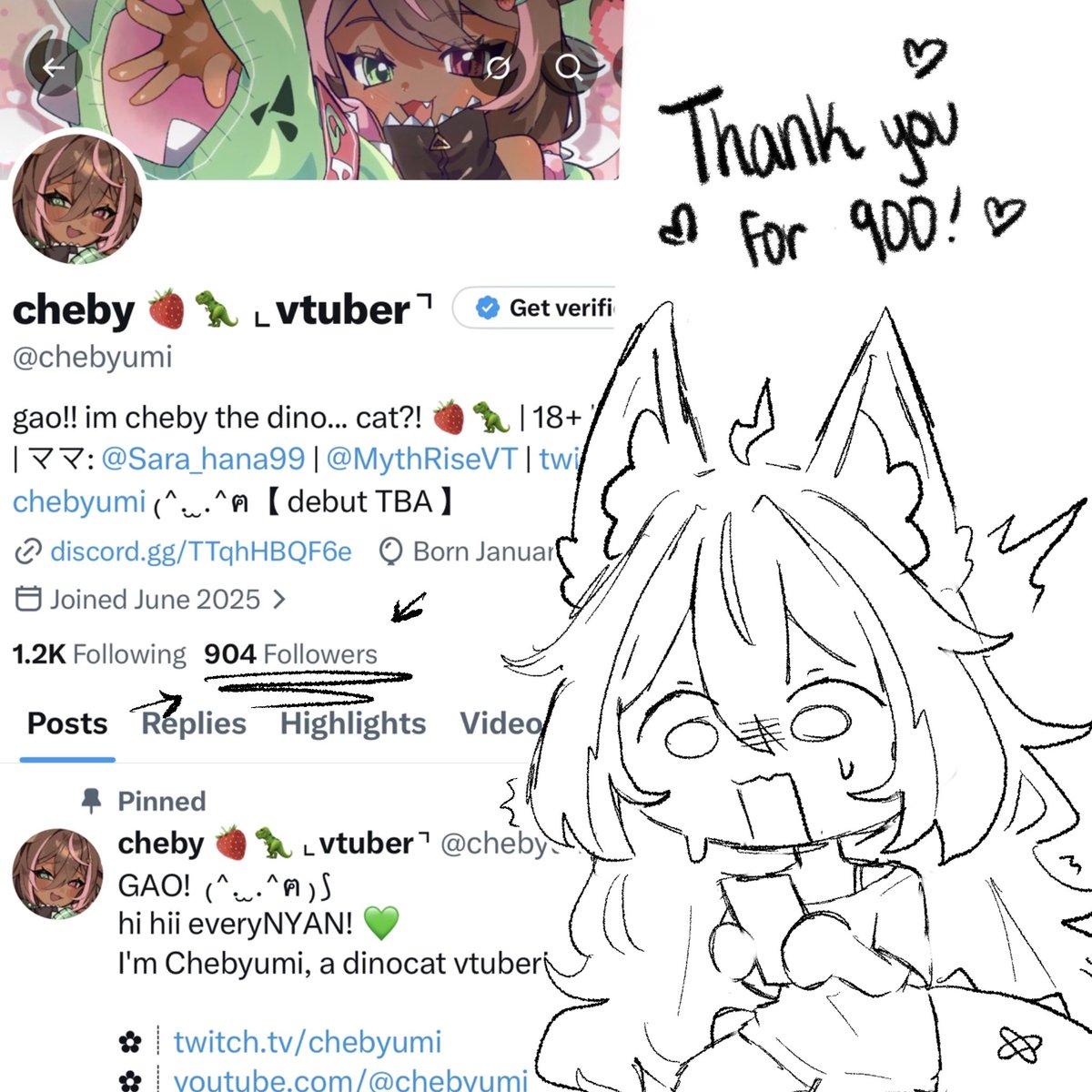 cheby 🍓🦖 ⌞vtuber⌝ tweet media