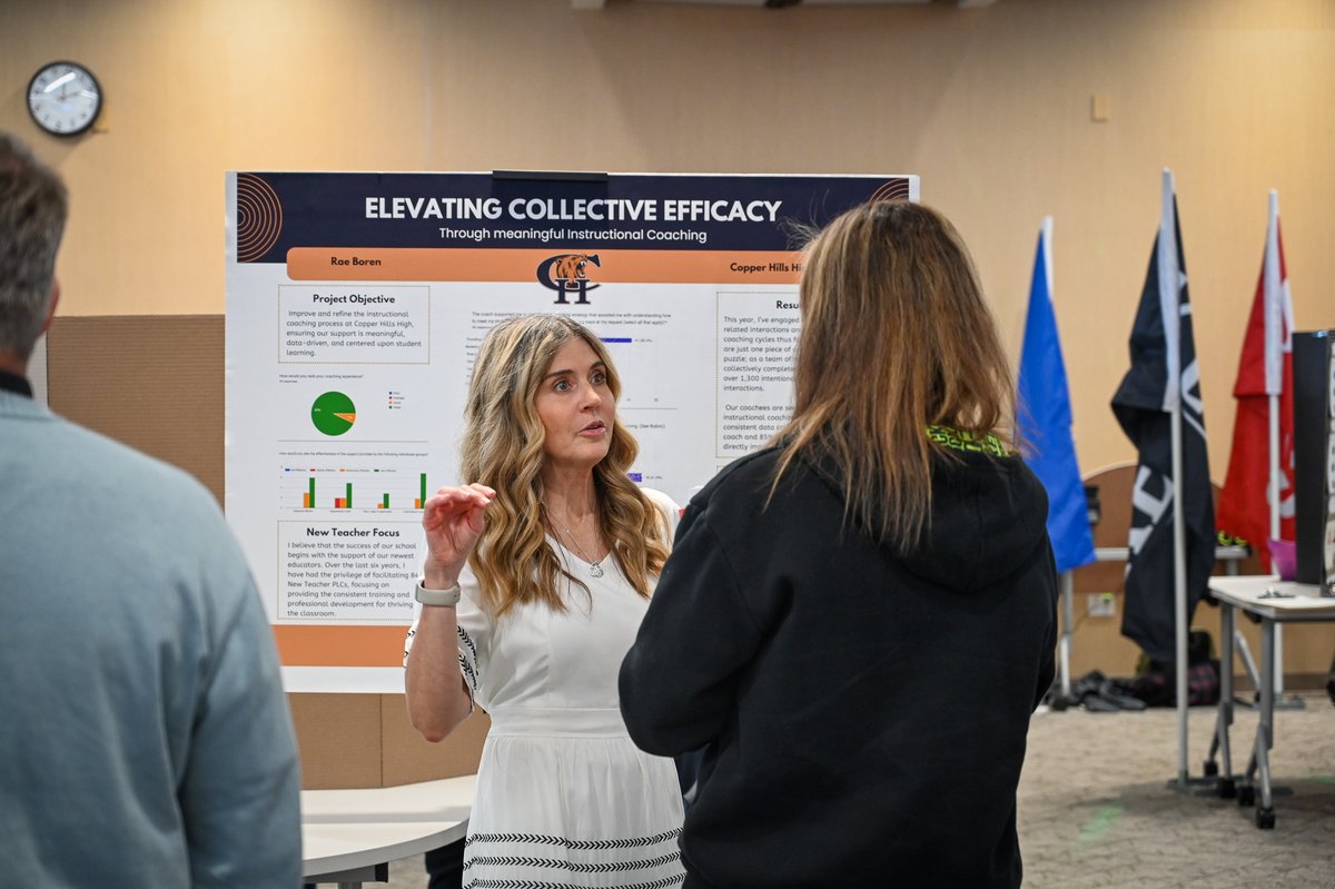 jordandistrict's tweet photo. Jordan Teacher Leader Fellows wrapped up a two-year cohort with the inaugural teacher leader project exhibition. Each of the 16 teachers in the program shared the results of their research with colleagues, principals, and the District administration. 🧑‍🏫 https://t.co/wY7hoYPtyL