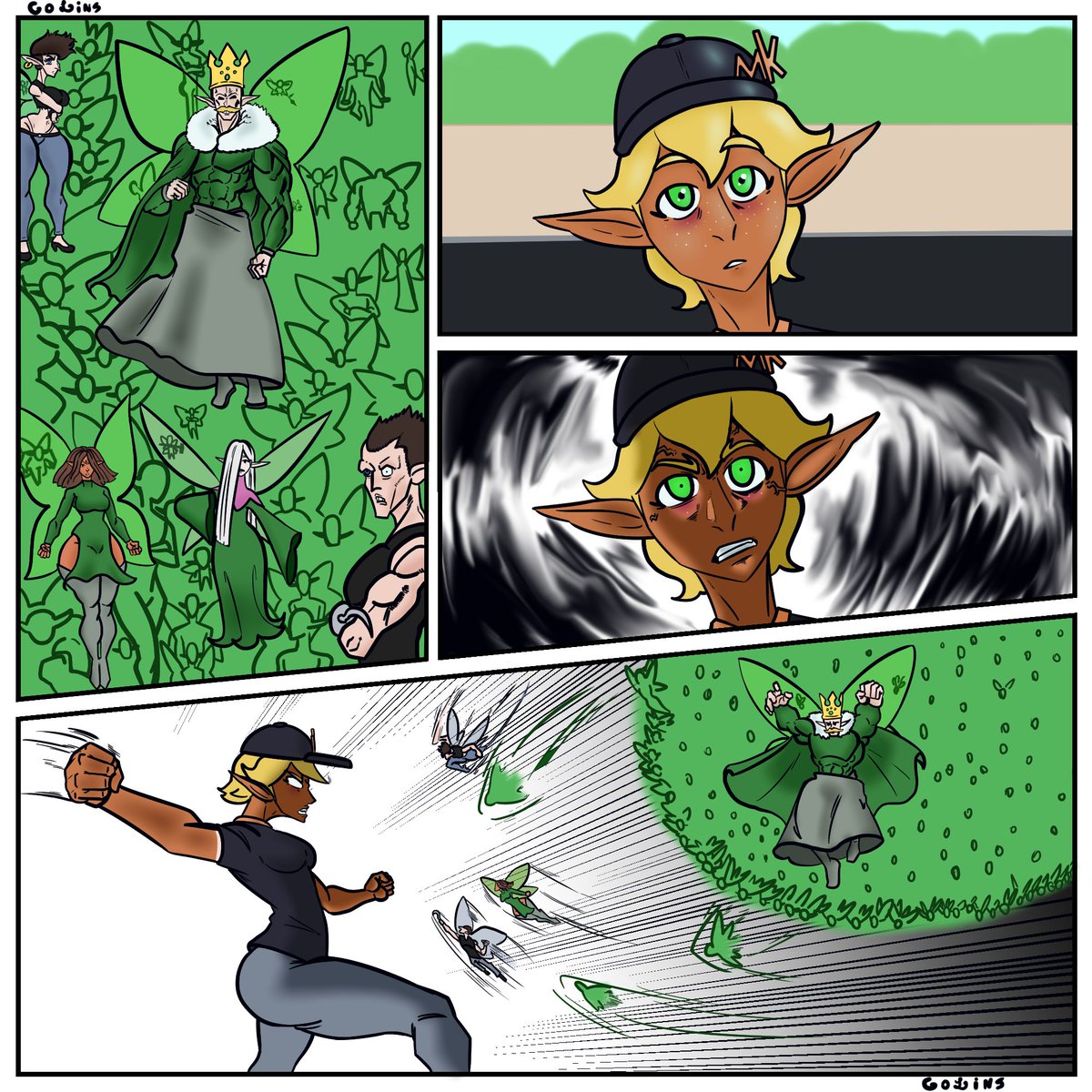 Gustavo61225179's tweet image. "De repente, você é preenchido com anos de memória muscular para uma batalha que você nunca lutou"
Elfa vs 100 fadas (2/3) 
#comic