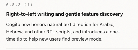 orenmizr's tweet image. i really appreciate you 🙏 restarted the app and i could read the other half of my docs. #cogito is great and now even better with its supports for #RTL #markdown