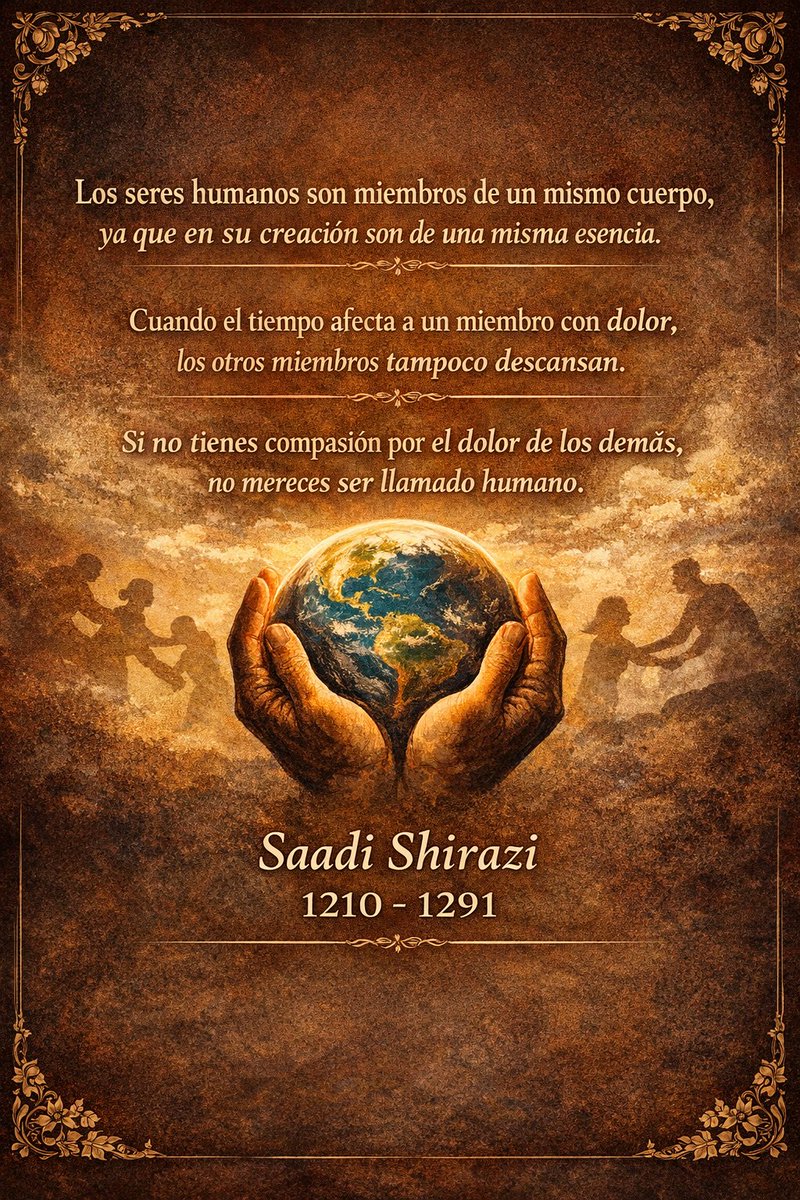 EMBIRAN_ECUADOR's tweet photo. En el día de conmemoración de #Saadi, destacado poeta IRANÍ, compartimos con ustedes un poema suyo que refleja la visión humanista del pueblo iraní. https://t.co/45IPN5gqPZ