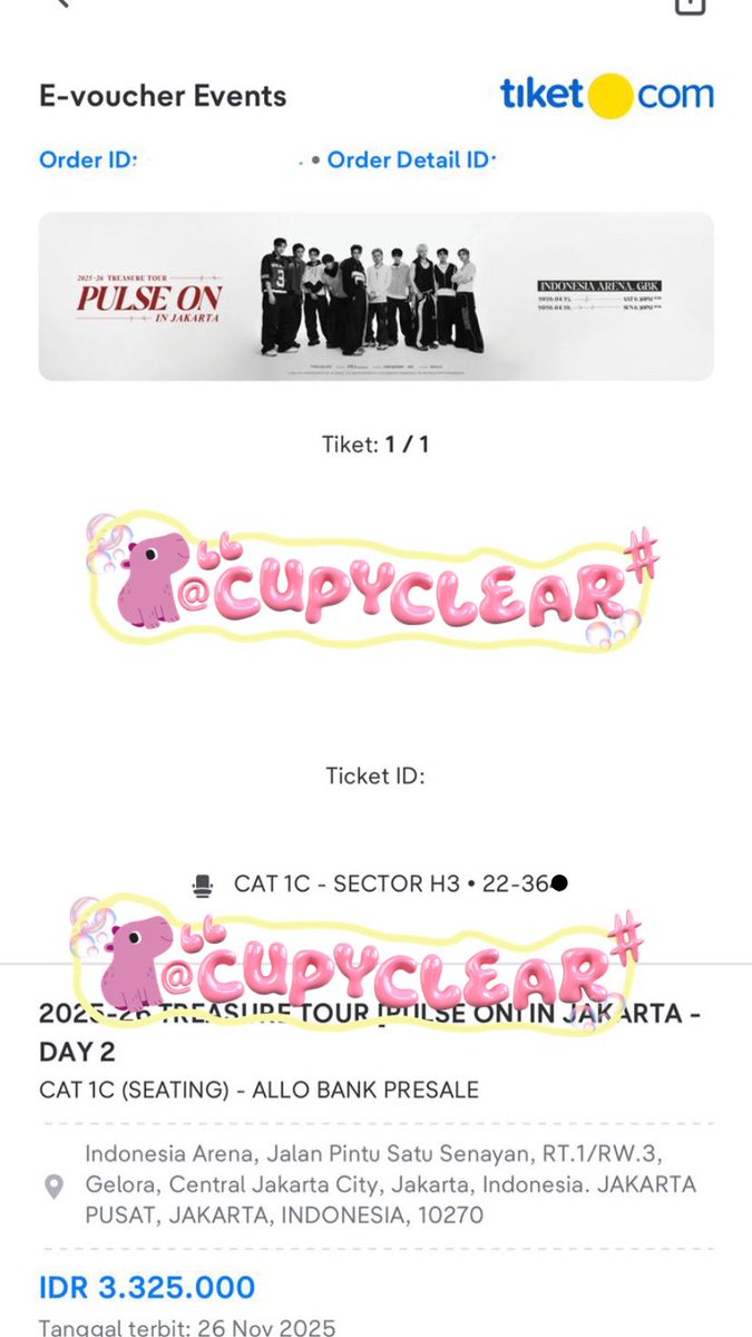 WTS / Want to Sell

Treasure Pulse On JKT Day 2
•CAT 1C Sector H3 Row 22 Seat 3**
•Allobank Presale
•Price: Web price (bisa nego)
•diurus sampe tiket fisik
• NO HNR
fullpayment / dp 50%
Reason: Upgrade to VIP

All kind of proofs ✅

wts wtb

#TREASURE_PULSE_ON_JAKARTA