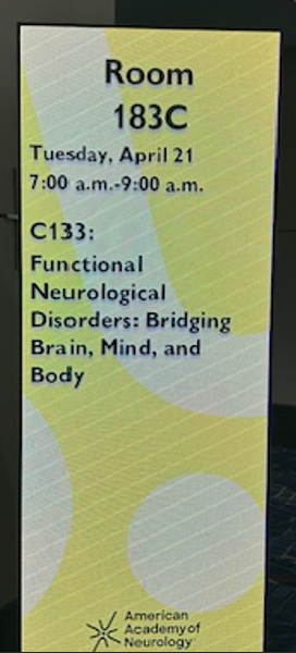 DavidLewisPerez's tweet photo. Grateful for the opportunity to speak on Functional Neurological Disorder at the 2026 #AANAM alongside Curt LaFrance &amp; Sara Finkelstein. Part of the content covered included highlighting the @GreenJournal @AANmember practice guideline on the management of functional seizures. https://t.co/gkiXhNlwZ5