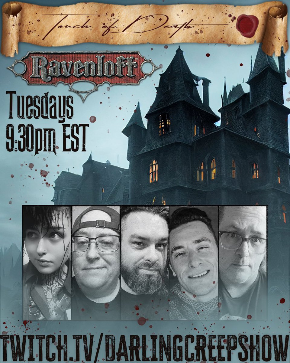 strongholddnd's tweet image. Join us Live, Tonight—9:30 EST
twitch.tv/darlingcreepsh… 👈
“Ravenloft, Touch of Death” 
Advanced Dungeons &amp;amp; Dragons 
#ravenloft #strahd #dnd