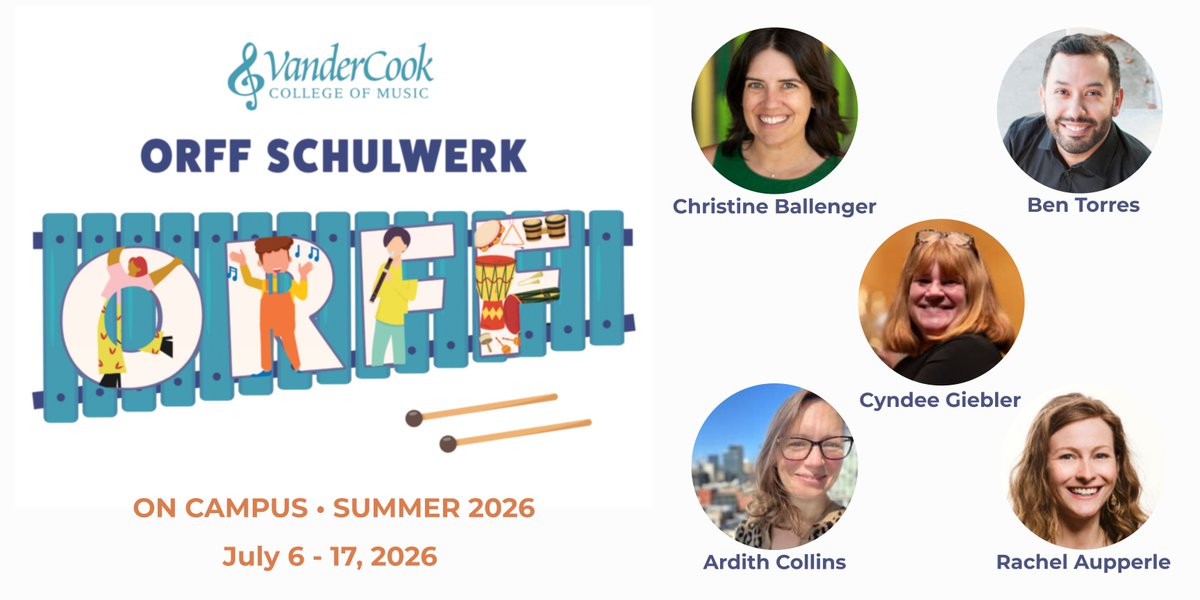 VanderCook's tweet image. Join us this summer on campus for 2 inspiring professional development opportunities rooted in the Orff Schulwerk approach:

🎵 Orff Schulwerk Levels  
hubs.la/Q04cX-cX0
🎵 Orff Schulwerk Curriculum and Arranging 
hubs.la/Q04cY14h0

#TeacherDevelopment #Chicago