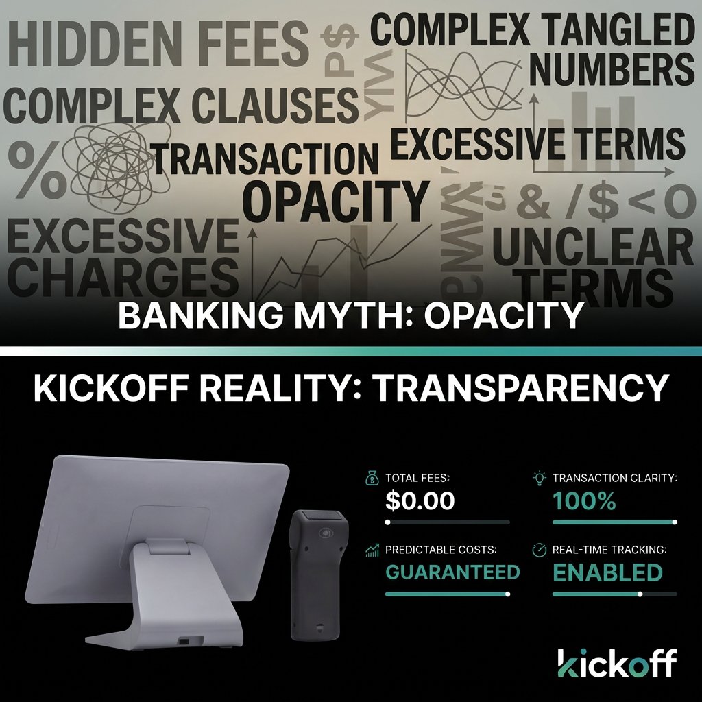 getKickoff's tweet image. The banking myth ends here. Stop letting hidden fees and complex clauses bleed your margins. Kickoff brings total transparency to your business—$0.00 hidden fees, 100% clarity. Scale with confidence. Take control today.

#BusinessGrowth #Fintech #Transparency #Scale