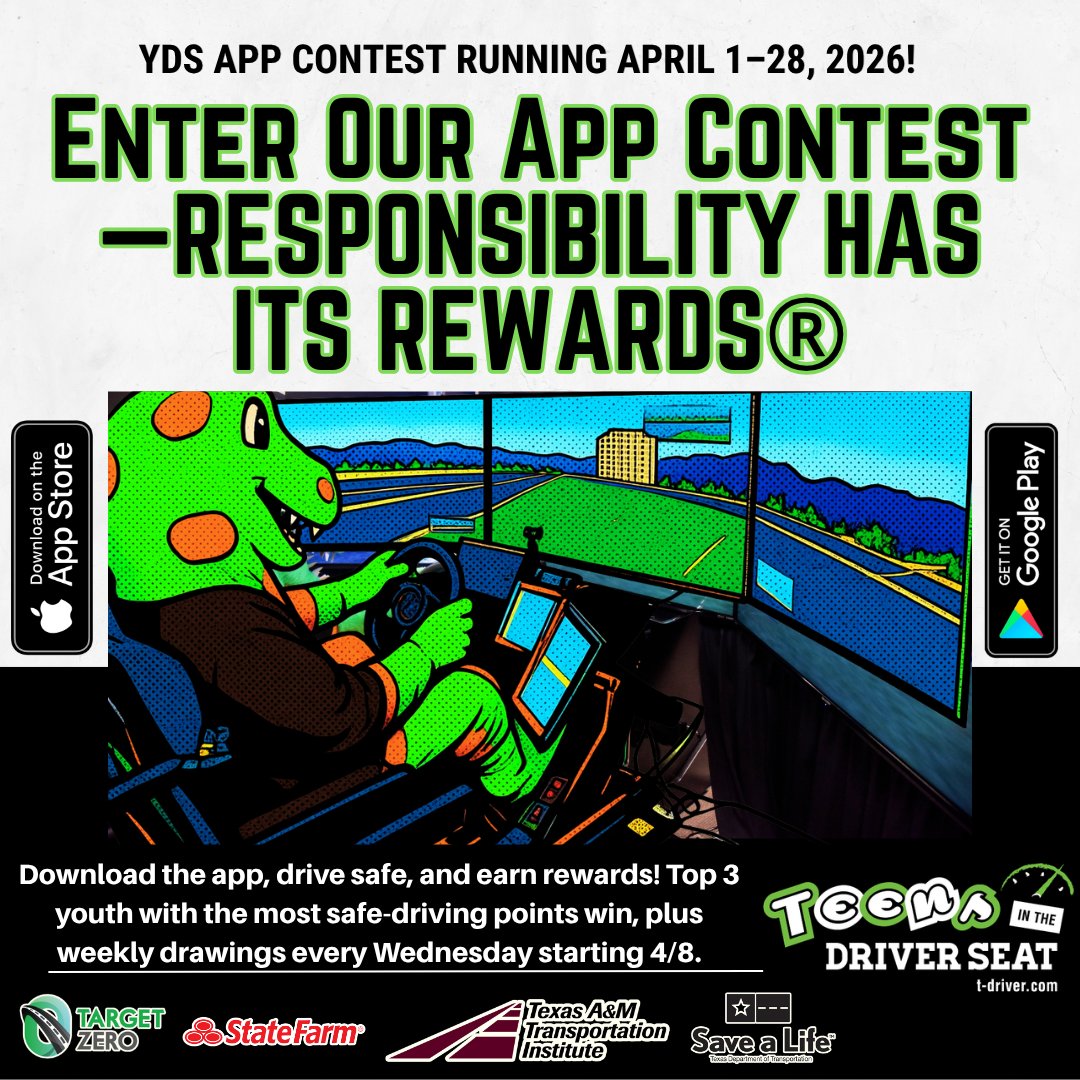 YouthWalkBike's tweet image. 🚶‍♂️📱 Responsibility has its rewards

Drive safe, earn points, and help protect pedestrians 💚

💥 Phones down, eyes up—every drive

👇 Join:
bit.ly/4rIrbz7

#DriveLikeATexan #SafeDriving