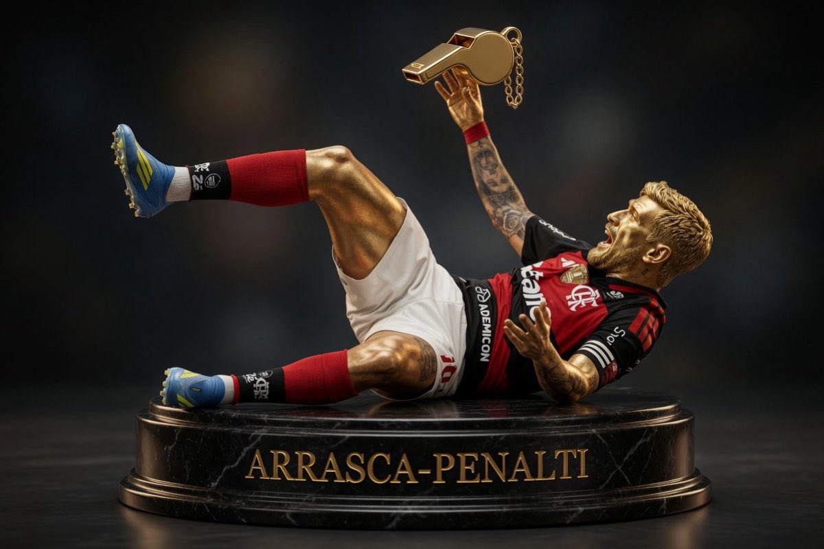 Nunca vi um apelido pegar tão rápido e que faça tanto sentido. Machucou demais, mundo vermelho e preto em desespero, apelando para termos como "covardia", tentando combatê-lo. Sabem que é o maior cavador de pênalti do futebol mundial. É o Arrascapênalti, não tem jeito! 😂