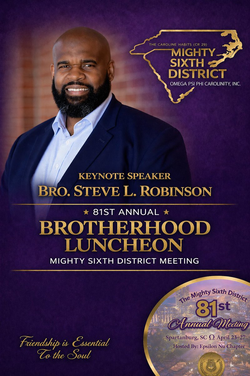 ADSteveRobinson's tweet photo. Humbled and truly honored to be speaking at the 81st Annual Sixth District Luncheon. Grateful for the opportunity to share, connect, and serve. #FIETTS #NuBeta #4thD #6thD #ΔΧΝ #CoachRobGotYou https://t.co/s6z6GfBUu1