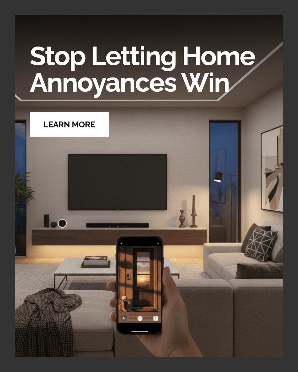 TimHuff935203's tweet image. Tired of daily home annoyances? Simple smart upgrades fix that fast. From smart locks to lighting schedules, these tweaks save time and frustration every day. Ready to make your home smarter and smoother? Let's get started. #HomeAudio #HomeVideo #AudioVideo #HomeTechnology