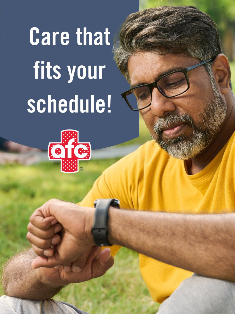 afcMidlothian's tweet photo. 🚨 Feeling sick or hurt? #AFC is here when you need us.
From untimely illnesses to acute injuries, getting care is easy.
 
🚶‍♂️ Open 7 days a week with extended hours — Walk in anytime — no appointment needed ⏰ https://t.co/8F0NwR4I7u
