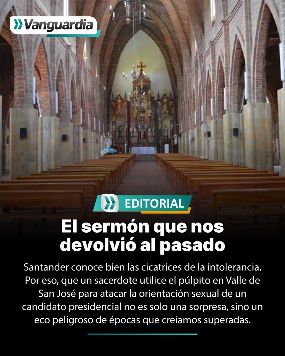 vanguardiacom's tweet image. #Editorial ¿Regreso al pasado? La intromisión política y los ataques por orientación sexual en iglesias de Santander preocupan. La fe debe unir, no profundizar divisiones en plena campaña. Lea nuestro editorial completo aquí: vanguardia.com/opinion/editor…