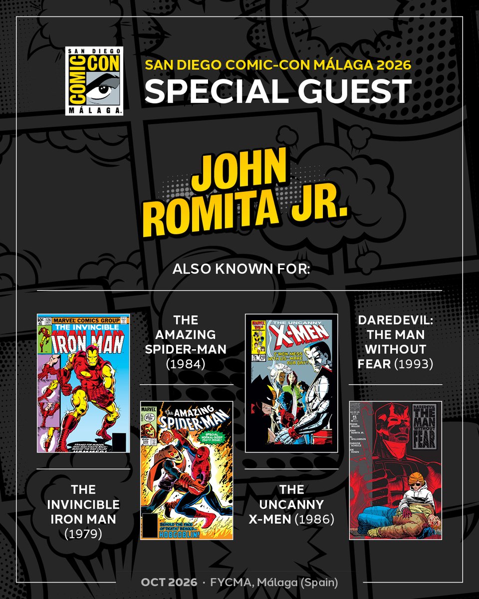 comicconmalaga's tweet photo. 🇬🇧 Kick-Ass, Spider-Man, Iron Man, Daredevil... We are talking about @JrRomita

🇪🇸 Kick-Ass, Spider-Man, Iron Man, Daredevil… Hablamos de John Romita Jr. https://t.co/xU9Fvvn4tR