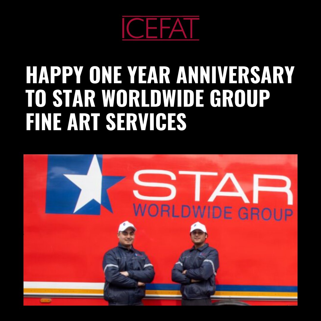 ICEFAT1's tweet photo. Happy one-year anniversary to Star Worldwide Group Fine Art Services, who earned their ICEFAT Standards Seal one year ago in April 2025.

Congratulations Star, for your continued growth as a leading provider of professional fine art services! https://t.co/YAWcQXiFL5
