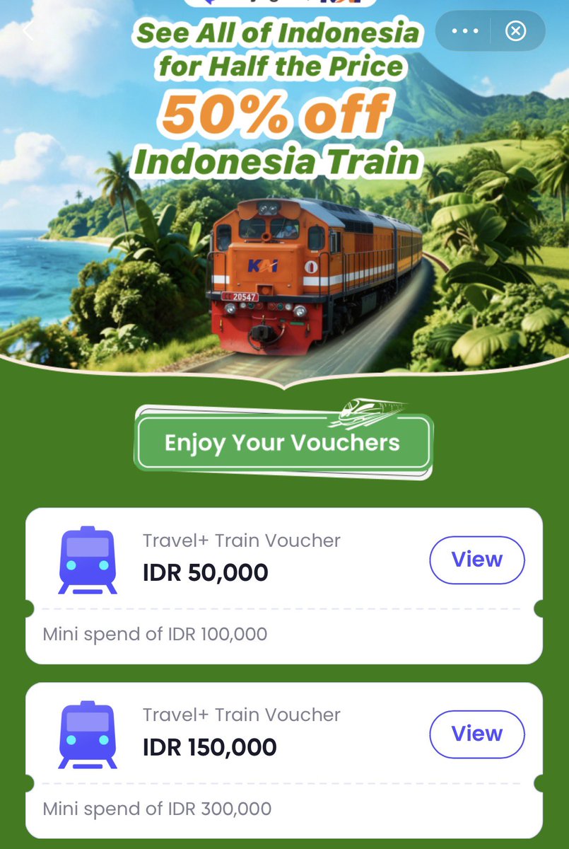 GAZKENN YG BELUM CLAIM

DISKON KAI 

DISKON 150rb &amp; DISKON 50rb

link.dana.id/miniapp?c=/s/m…