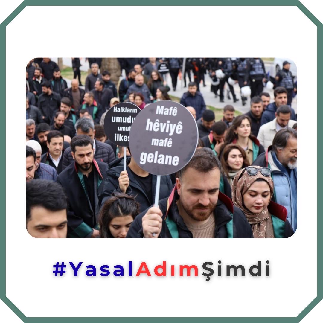 BursaOhd's tweet photo. Barış ve demokratik toplum sürecinin ilerleyebilmesi için artık söz değil, somut yasal adımlar gereklidir. Hakların güvence altına alındığı, demokratik siyasetin önünün açıldığı ve kalıcı barışın inşa edildiği bir gelecek için hep birlikte ses veriyoruz.
#YasalAdımŞimdi https://t.co/v14GzsYgmQ