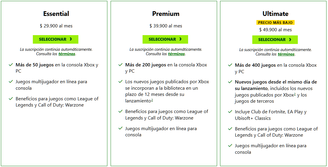 Así quedó Xbox Game Pass para Colombia
