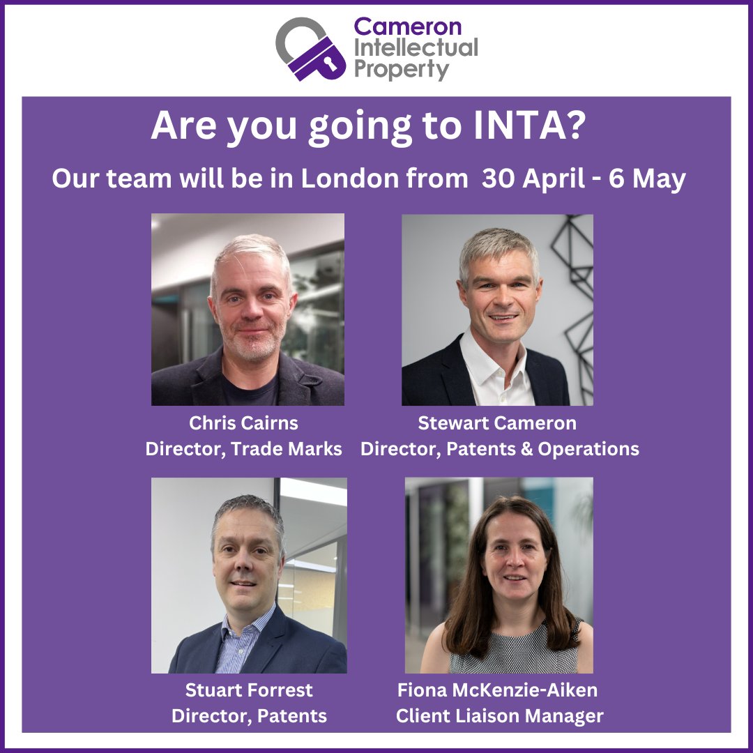 CameronIP's tweet photo. #INTA2026 Our team are looking forward to meeting many of our valued clients and partners in London. Do get in touch if you would like to meet with our team. See you there! ✈️ 🌍 😊 https://t.co/KKZy3i8vSs
