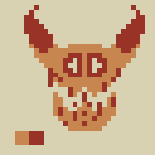 tzaanch's tweet image. A demon, blood and horns/Un demonio, sangre y cuernos/Wekufü, mollfüñ ka müt'a

#ドット絵 #pixelart