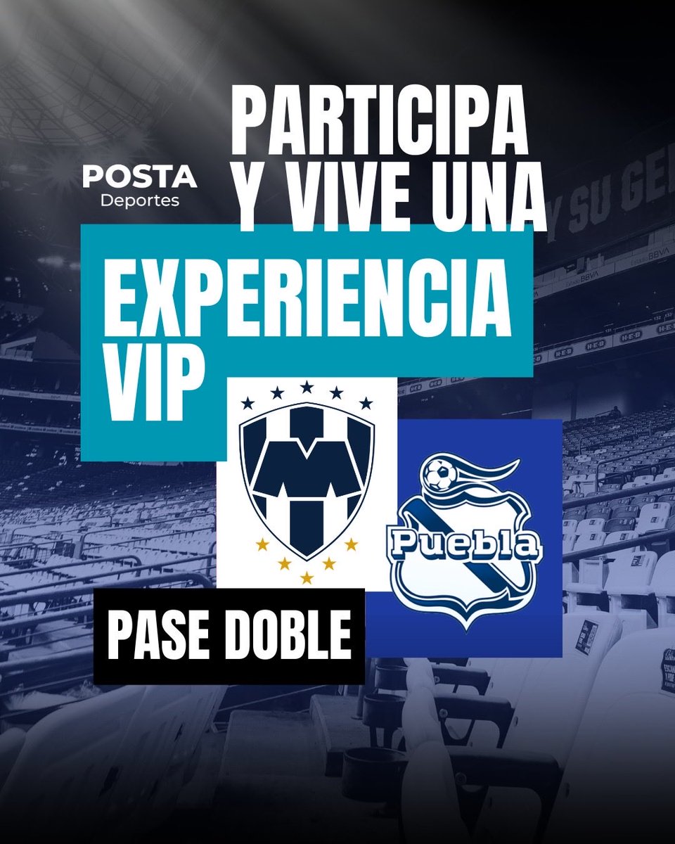 dlptlv's tweet photo. 🏟️🔵⚪️ ¡DISFRUTA DEL RAYADOS VS PUEBLA DE LA MEJOR FORMA! 

🚨 Participa por un pase doble para el 𝗣𝗔𝗟𝗖𝗢 𝗣𝗢𝗦𝗧𝗔:

1️⃣ Sigue a @POSTADeportes y @dlptlv.
2️⃣ Comenta con quien deseas ir.
3️⃣ ¡Y listo! Ya estarías participando. 

🤩 El ganador se anunciará el día de hoy a las 3:00 PM ⏰

🍀 ¡MUCHA SUERTE!