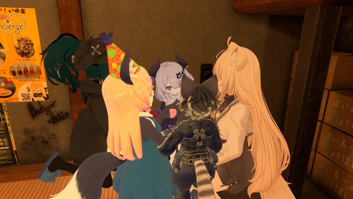 Typevrc_Ha's tweet image. 本日のかがさき
ユウスルン45敗目！
フィーさん悶絶！当時を振り返るゲーセン事情
ネコスケさんバースデー！囲む会も添えて
#VRChat