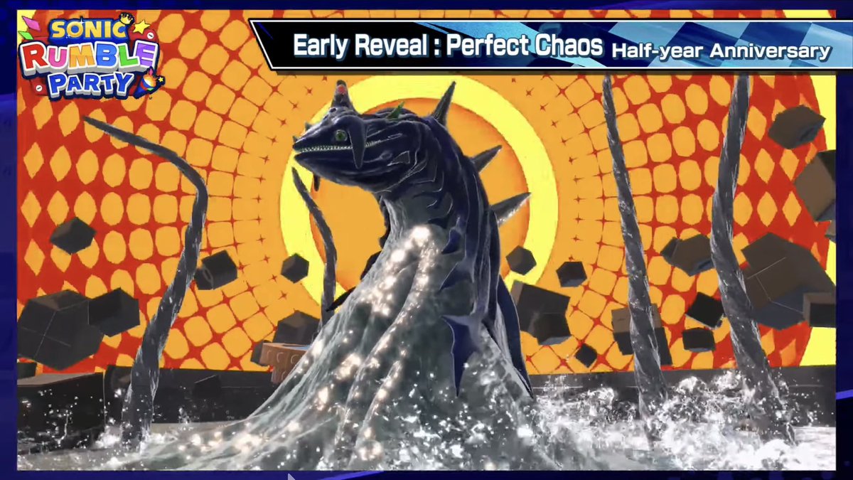 sonicstadium's tweet image. We got our first look at the Perfect Chaos co-op boss in #SonicRumble: