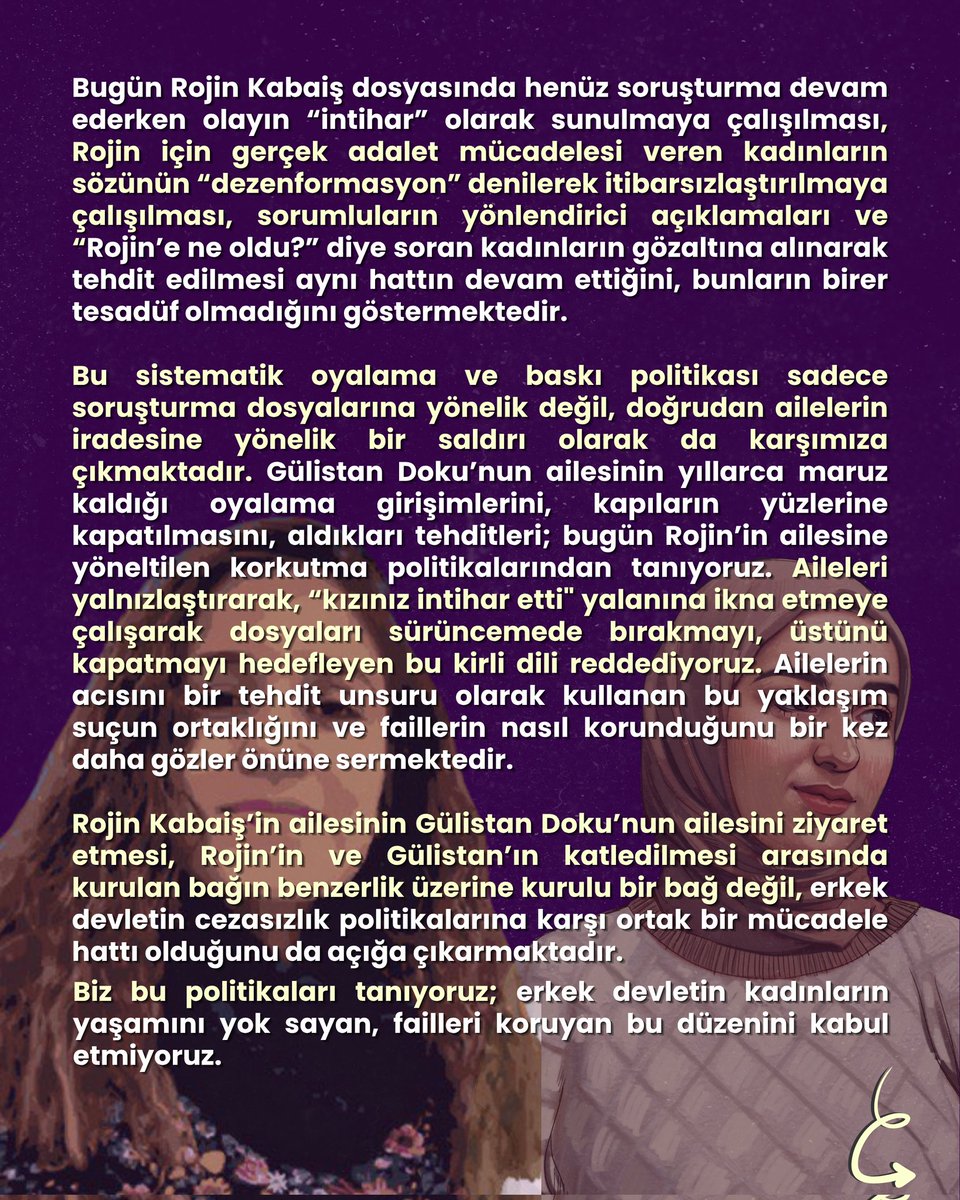 Rojin Kabaiş İçin Adalet Komisyonları tweet media
