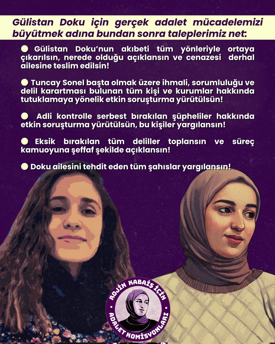 Rojin Kabaiş İçin Adalet Komisyonları tweet media