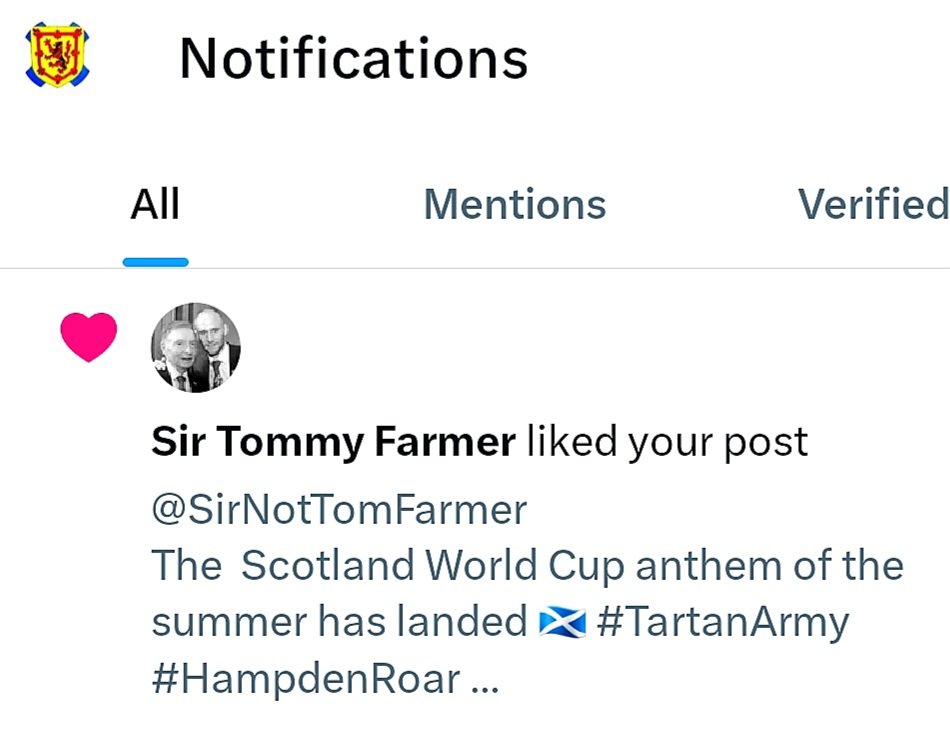 steviepopstar13's tweet image. @tedchristophe15
The  Scotland World Cup Album 
of the summer has landed 🏴󠁧󠁢󠁳󠁣󠁴󠁿 #TartanArmy #HampdenRoar 
What’s more, we’re very proud to be partnered with the incredible  Scotland charity #TartanArmySunshineAppeal
open.spotify.com/album/3oFmvJ5Q…
youtu.be/5Y3nOo1l8E0?si…
#ShareTheJoy #TASA