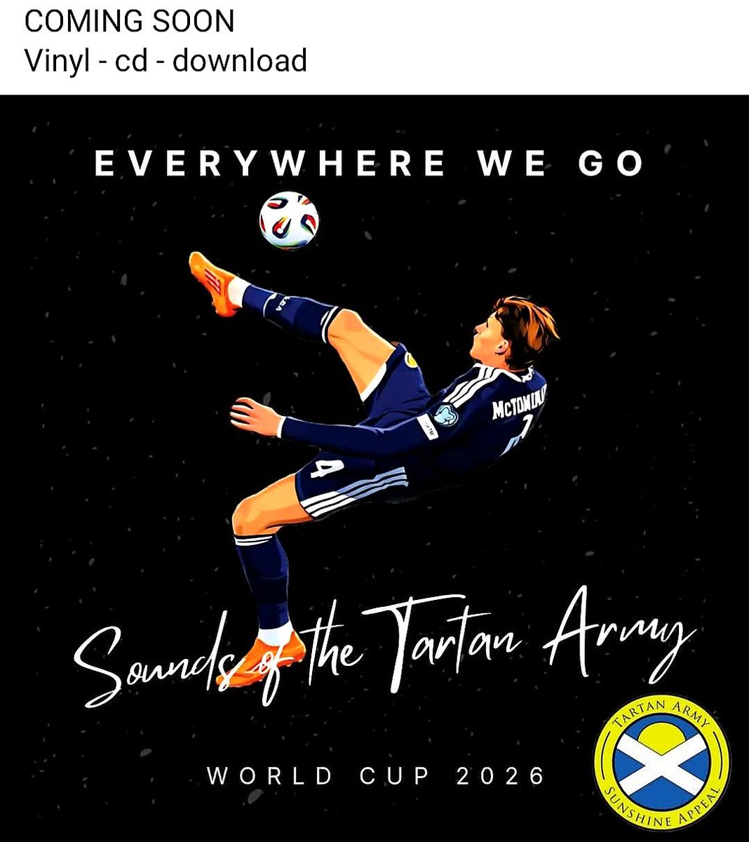 steviepopstar13's tweet image. @tedchristophe15
The  Scotland World Cup Album 
of the summer has landed 🏴󠁧󠁢󠁳󠁣󠁴󠁿 #TartanArmy #HampdenRoar 
What’s more, we’re very proud to be partnered with the incredible  Scotland charity #TartanArmySunshineAppeal
open.spotify.com/album/3oFmvJ5Q…
youtu.be/5Y3nOo1l8E0?si…
#ShareTheJoy #TASA