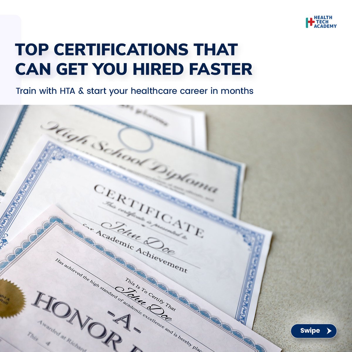 HealthTech_ACAD's tweet photo. Want to get hired faster in healthcare? 

You don’t need years in school, just the right certification. From Surgical Tech and EKG to Medical Billing &amp; Coding and Patient Care, these in-demand roles can get you job-ready in months. https://t.co/QuDS6aZ3LS