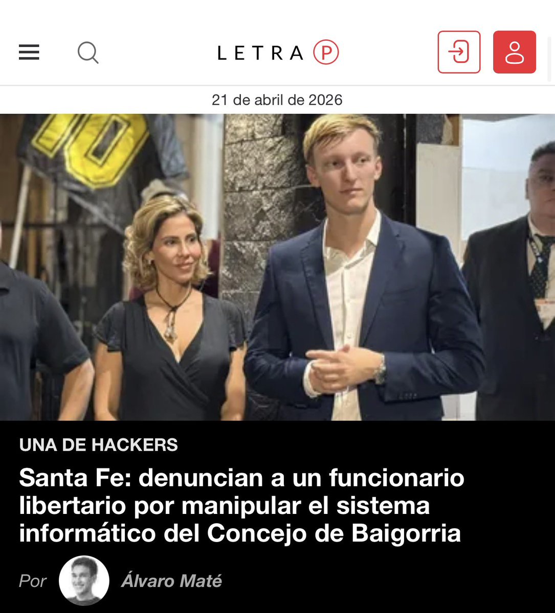 Ahora resulta que somos “hackers”.
Justo después de que el gran dirigente de Baigorria <a href="/santiagofont4na/">Santiago Fontana</a> presentara un proyecto para congelar los sueldos de los políticos, salen con esta maniobra desesperada.

Ahora iremos un paso más allá: vamos a presentar un proyecto para