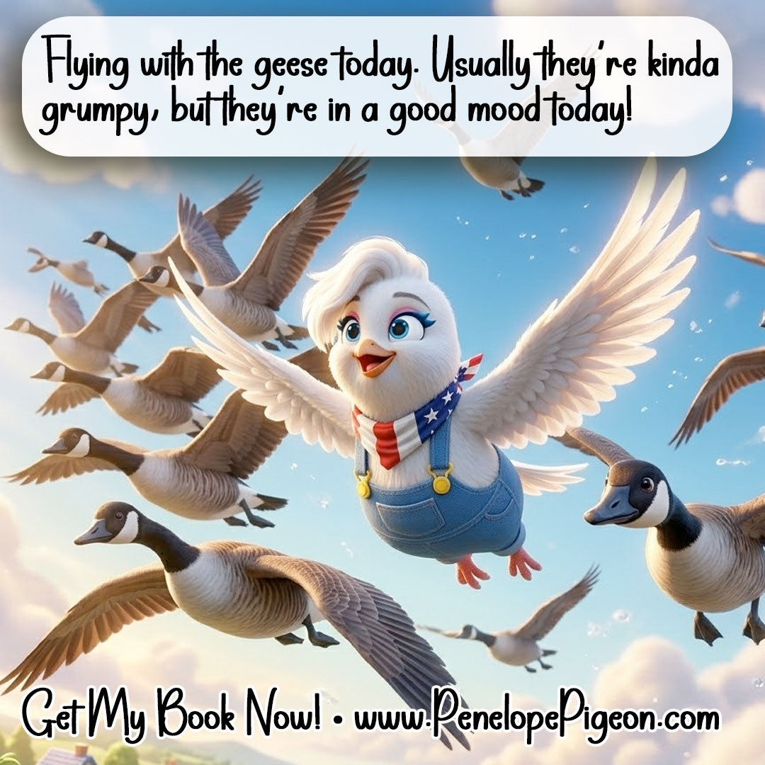 peapopping's tweet image. Flying with the geese today.

On Amazon: amazon.com/dp/B0GBZYN2FS/
Visit my website penelopepigeon.com

Get my book!

#Penelope #peapoppingpigeon #childrensbook #childrensauthor #booksforchildren