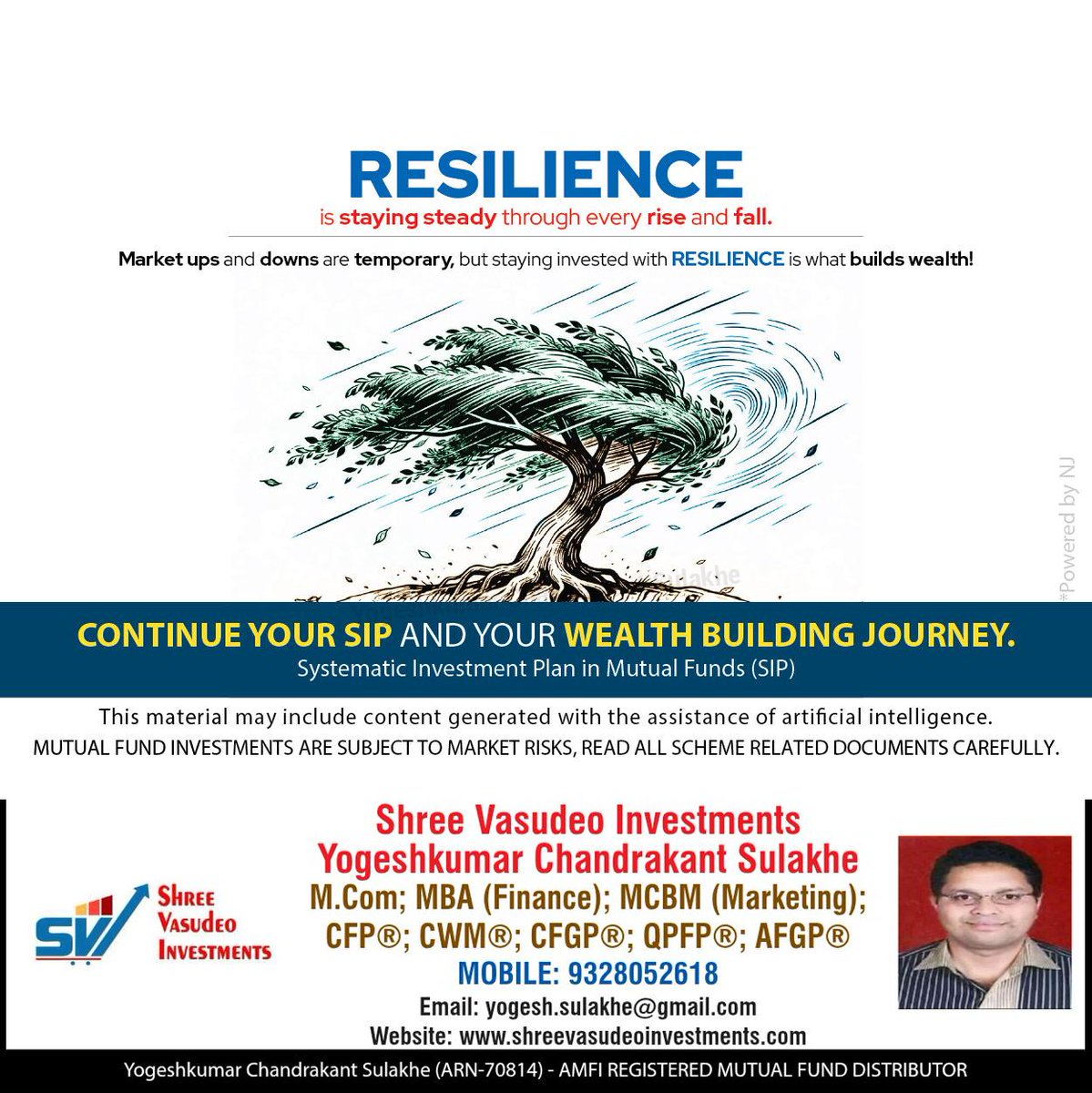 VasudeoShree's tweet image. Stay resilient through market ups and downs - continue your SIP to build long-term wealth. Interested? Click here - tinyurl.com/yze9587z?code=…
#SIPSahiHai #investmentplanning #investments #FinancialPlanning #retirement #retirementplanning #finance #financialfreedom #sip #mutualfunds