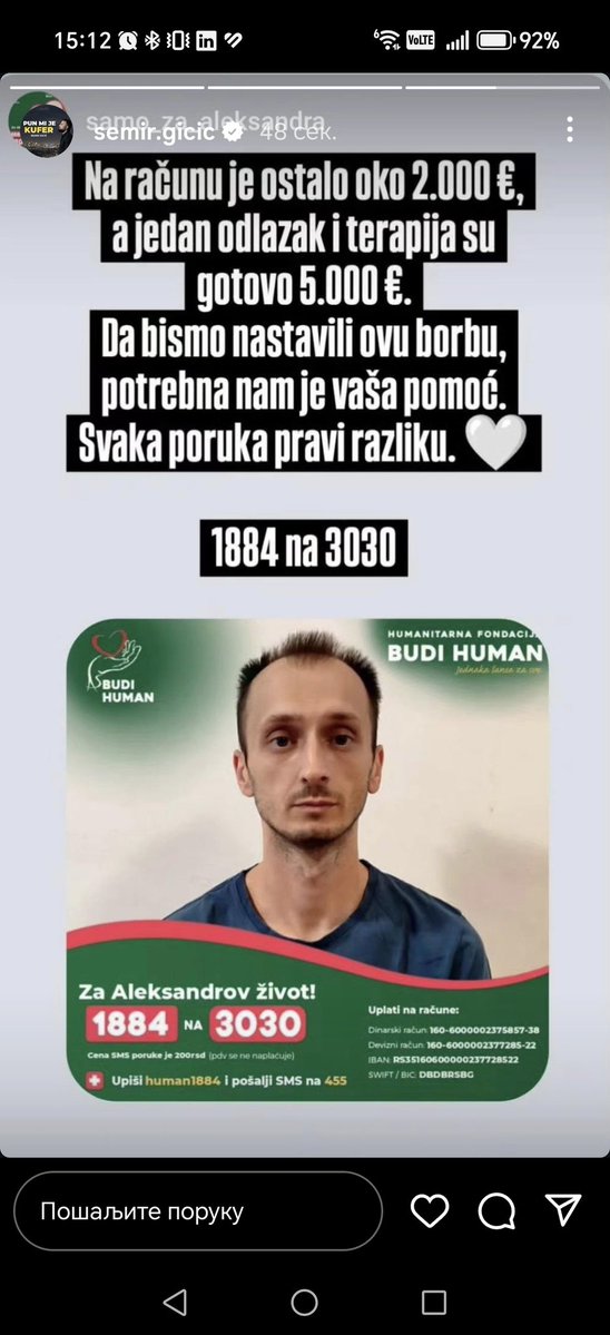 Ko može da podeli, pomogne. 1884 na 3030. Hvala svima