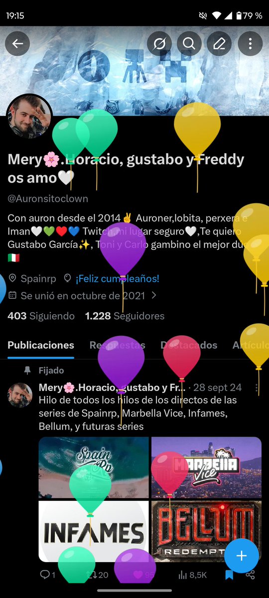 Tengo globitos!! Me felicitais? Hoy cumplo 25!!! <a href="/auronplay/">Auron</a> <a href="/aXoZerr/">aXo</a> <a href="/imantadotv/">imantado</a> <a href="/DeqiuV/">DeqiuV</a> <a href="/Dess_t3/">Desst3</a> <a href="/Perxitaa/">Perxitaa</a> <a href="/polispol/">Pol Turrents</a> <a href="/PatodeAqualand/">Pato De Aqualand</a> <a href="/nonisisoy/">Noni</a> <a href="/Tanizen/">Tanizen 🐉</a> 🫶🏻🤍🤍