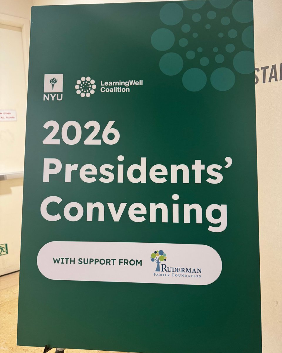 RudermanFdn's tweet image. Proud to support the 2026 Presidents’ Convening at NYU with the LearningWell Coalition.

Our Deputy Director, Dr. Hanna Shaul Bar Nissim, moderated a key panel on shifting from crisis response → proactive student wellbeing.

#StudentMentalHealth #HigherEd