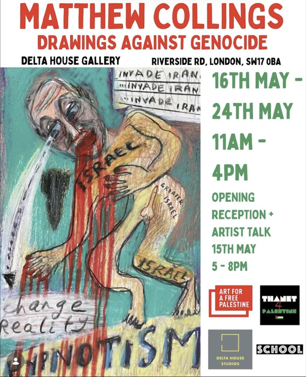 Matthew Collings (<a href="/matthew51691936/">matthew collings</a>), the artist who staged an antisemitic exhibition in Margate last month, has found a new venue willing to feature his racist filth - <a href="/DeltaHStudios/">Delta House Studios</a>.