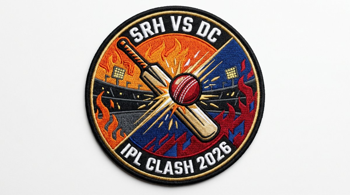 DigitEMB's tweet photo. 🔥🏏 SRH vs DC IPL Clash 2026 captured in one epic patch! Bold, fiery, and full of cricket passion. Perfect for true fans. Order now: support@digitemb.com
#SRHvsDC #IPL2026 #CricketFans #PatchDesign #DigitEMB #Embroidery #SportsStyle #FanGear #CustomPatch #IPL https://t.co/ZZwDUkClPe